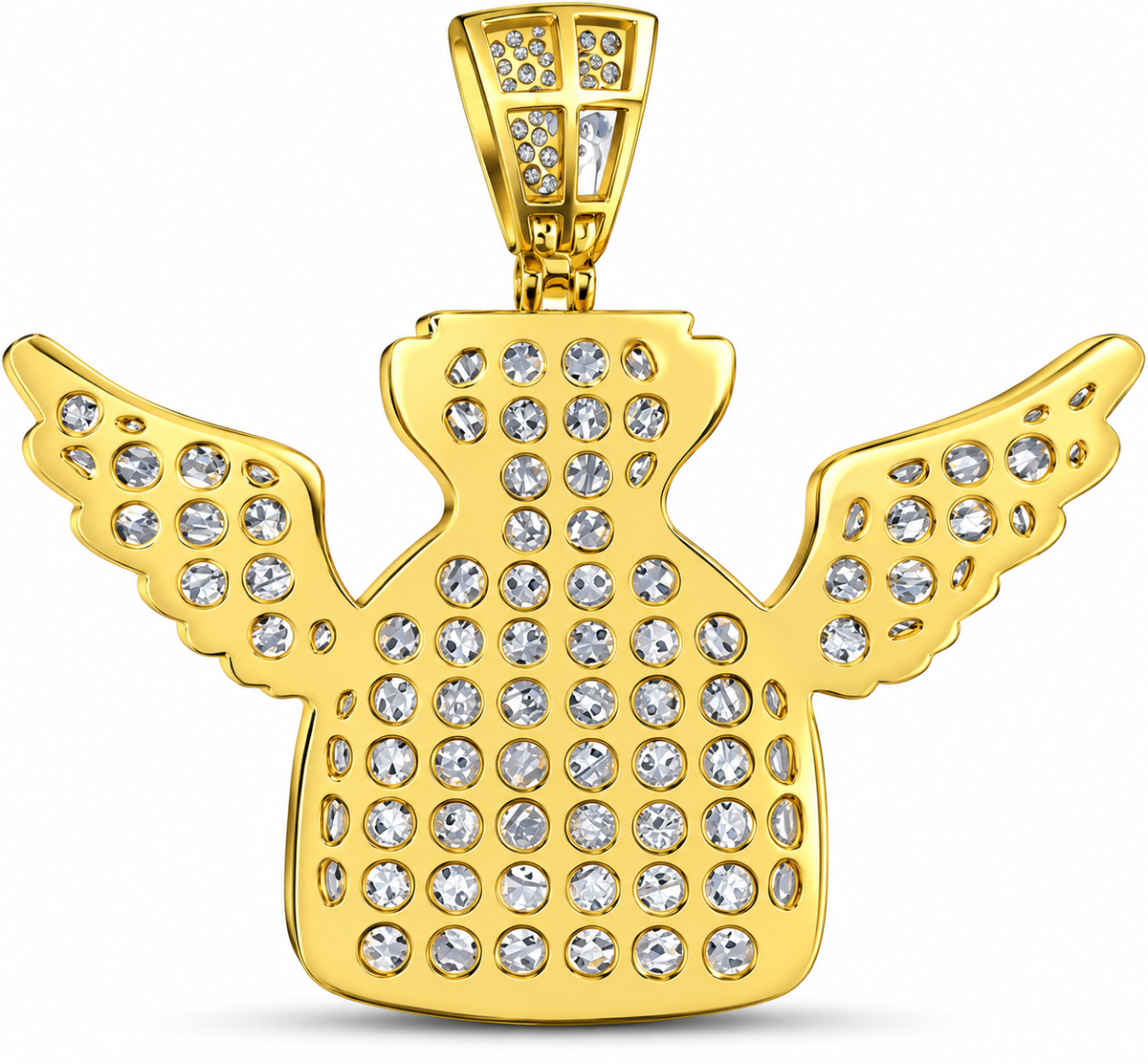 Flying Money Bag Iced Out Statement Pendant