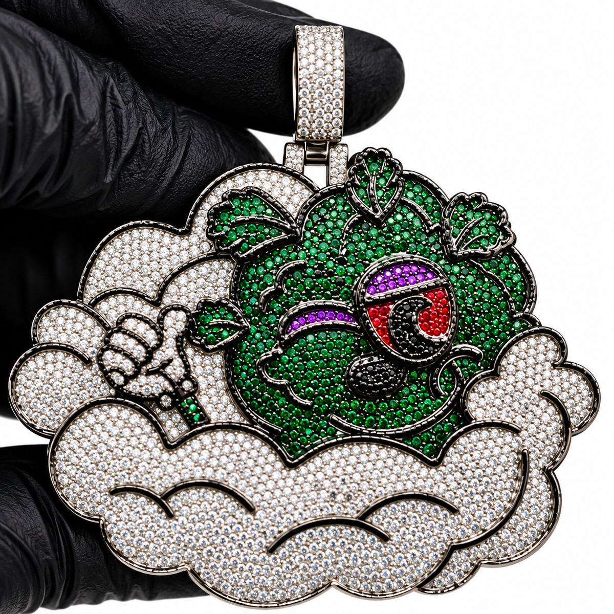 Animated Character Charm Iced Out Pendant