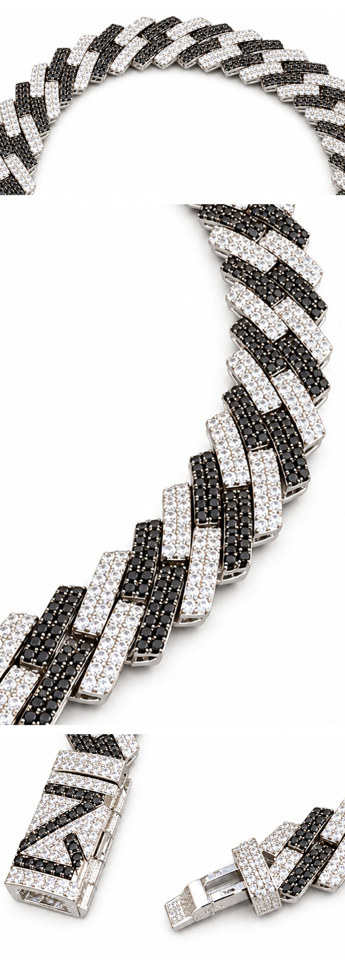 10MM Rapper Style Black & White Cuban Chain