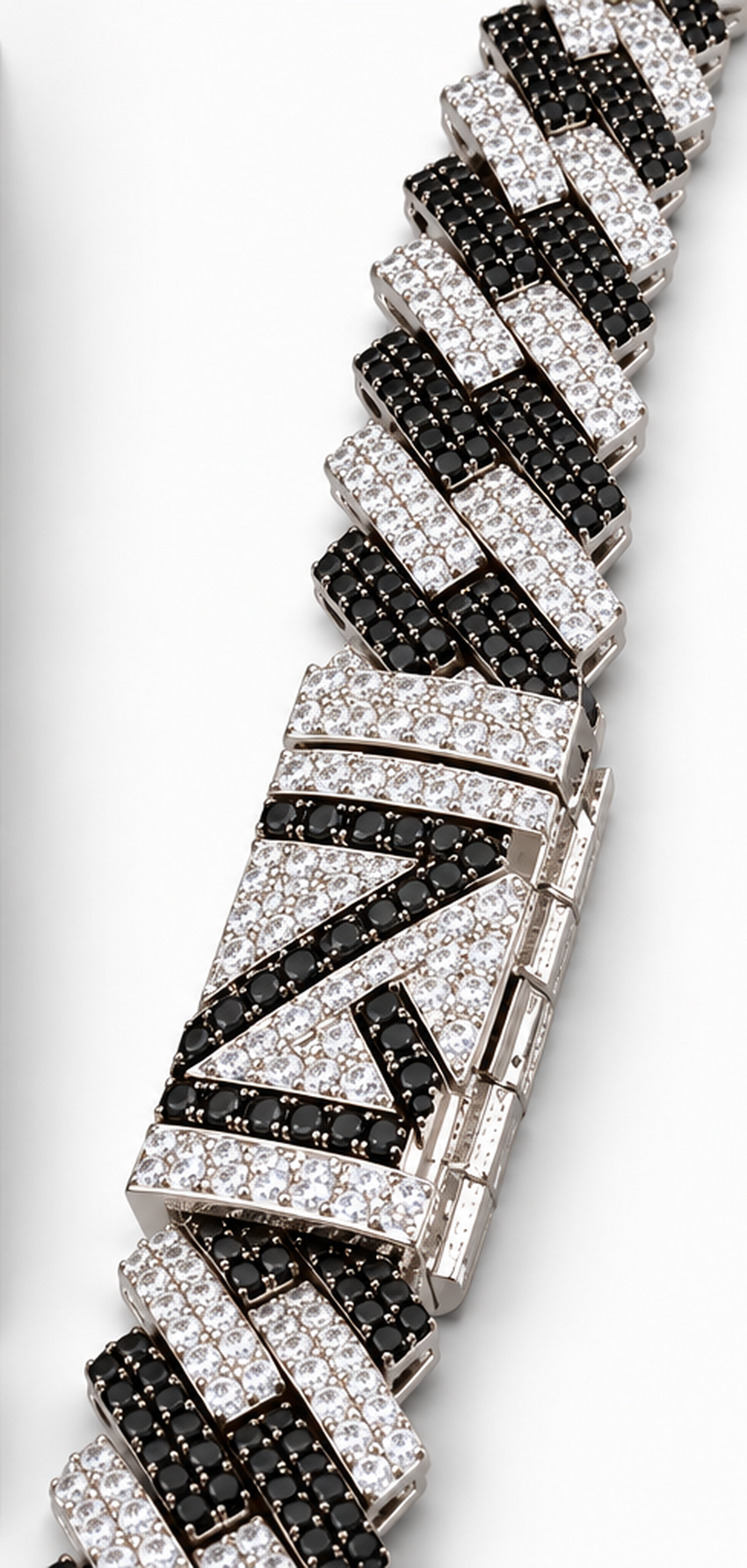 10MM Rapper Style Black & White Cuban Chain