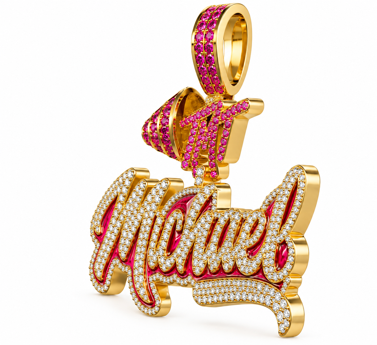 Luxury Custom Name Hip Hop Diamond Pendant For Mens