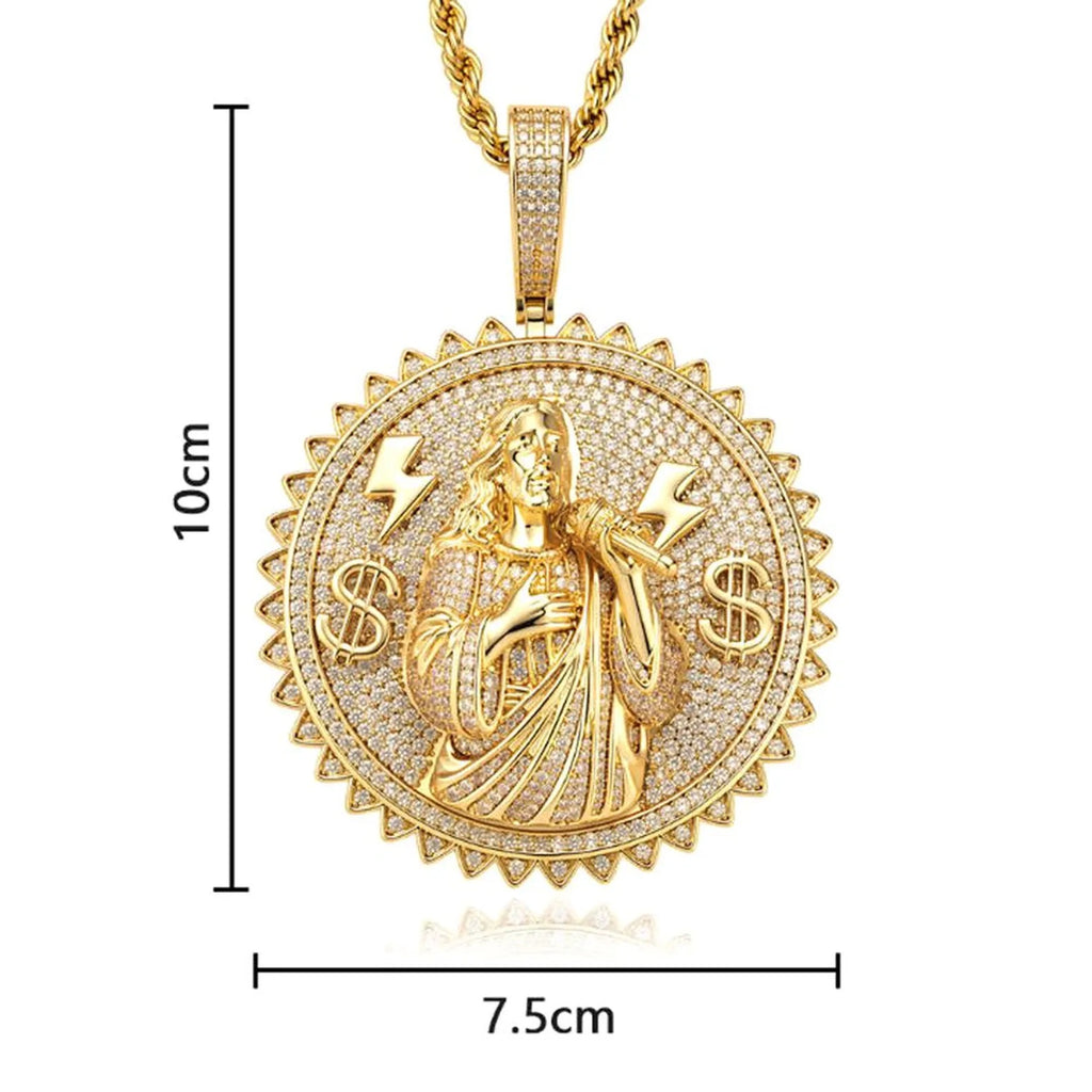 Iced Out Jesus Singing Pendant For Men's