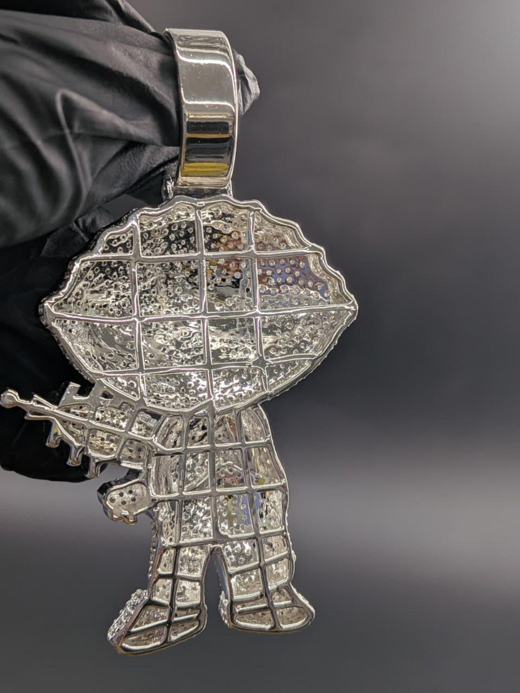 Iced Out Street Style Cartoon Silver Pendant