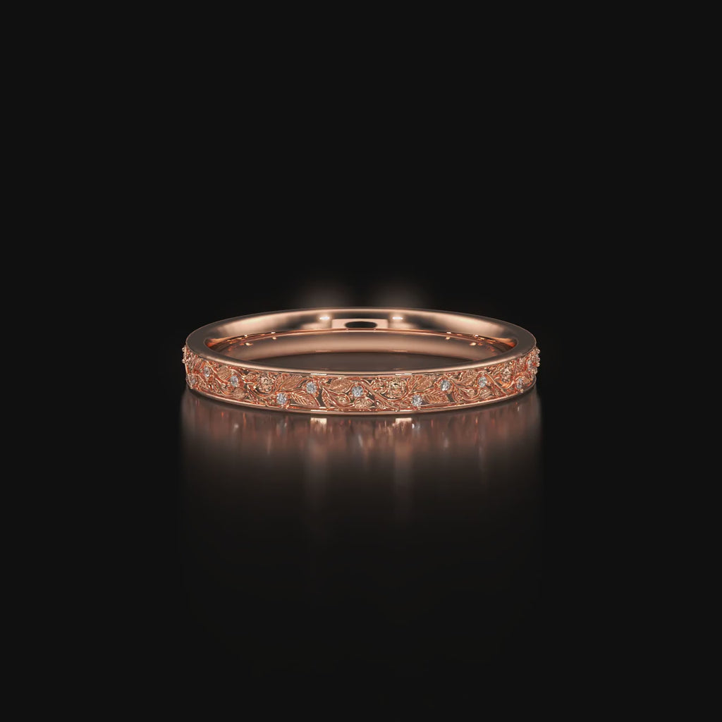 Vintage Diamond Wedding Band Ring For Women's