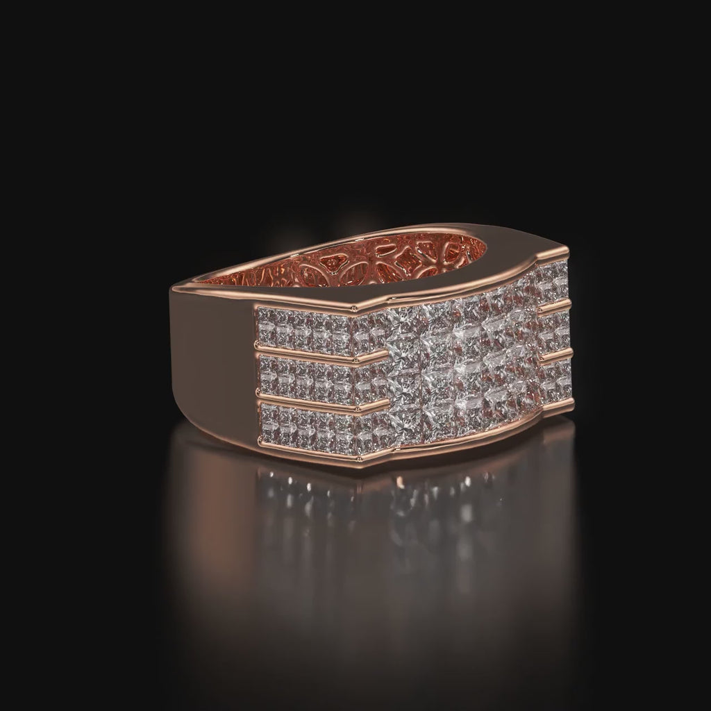 Imperial Grid Diamond Ring For Men's