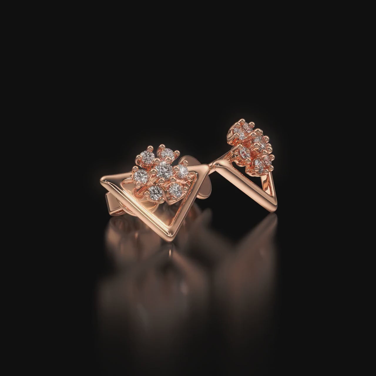 Silver Floral Stud Earrings for Women