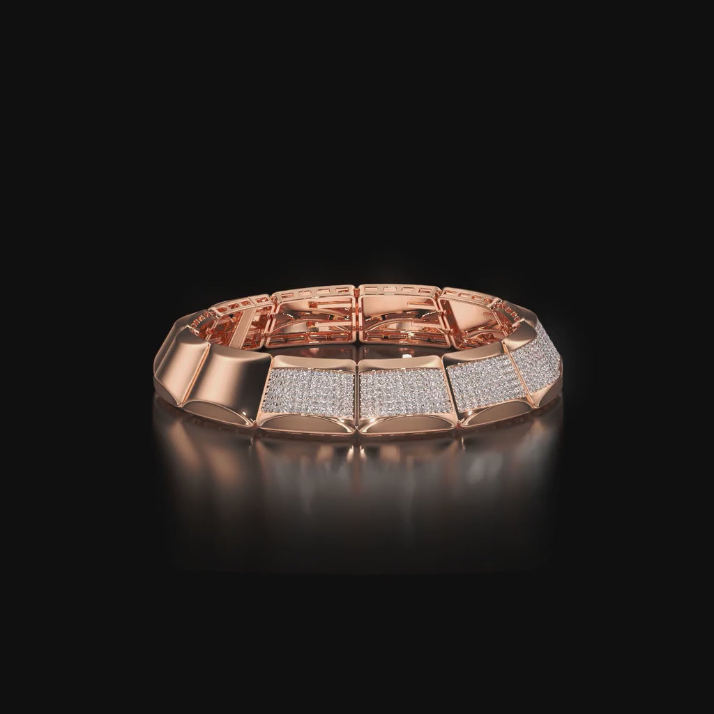 Luxury Men’s Silver Diamond Bracelet