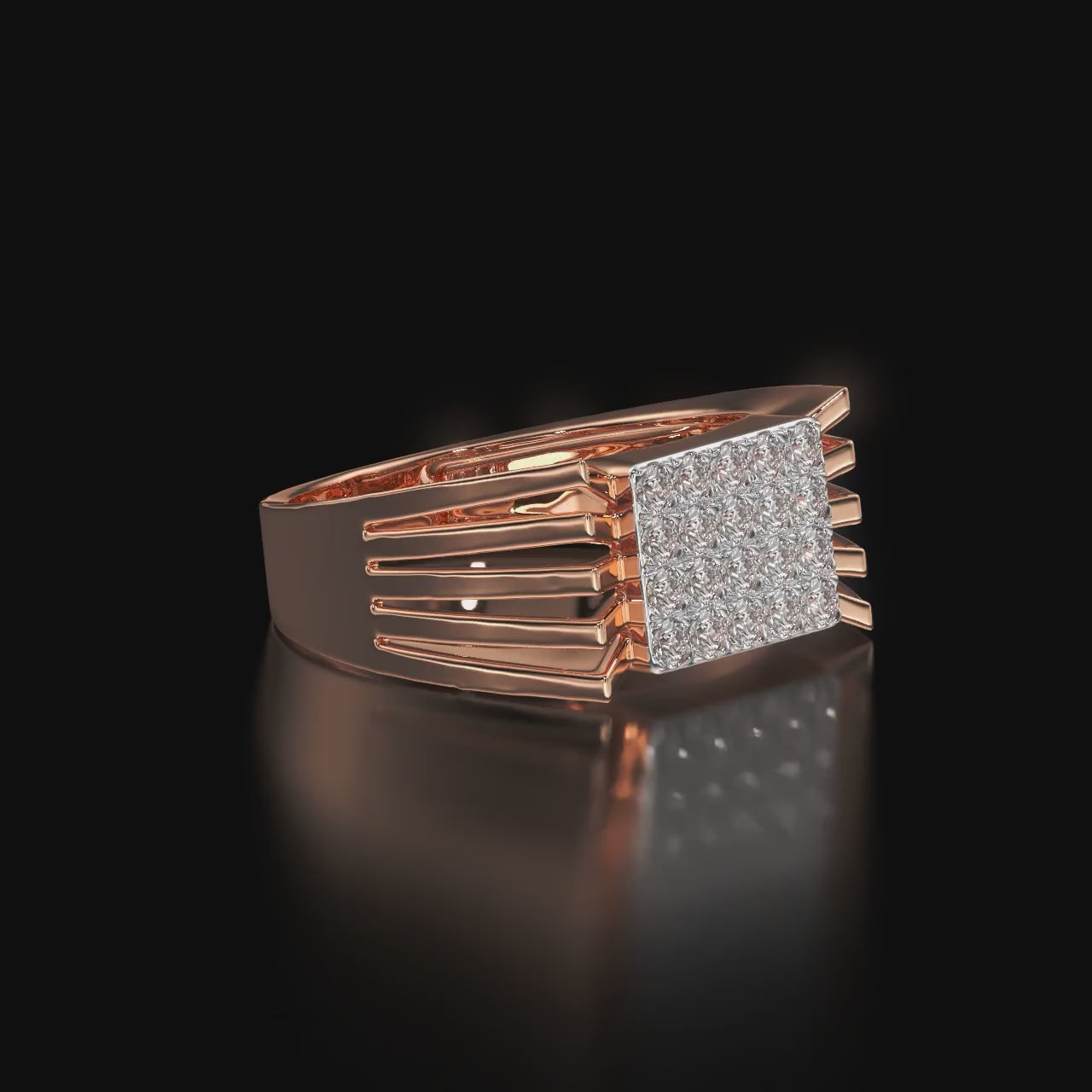 Stellar Ridge Diamond Silver Ring For Men's
