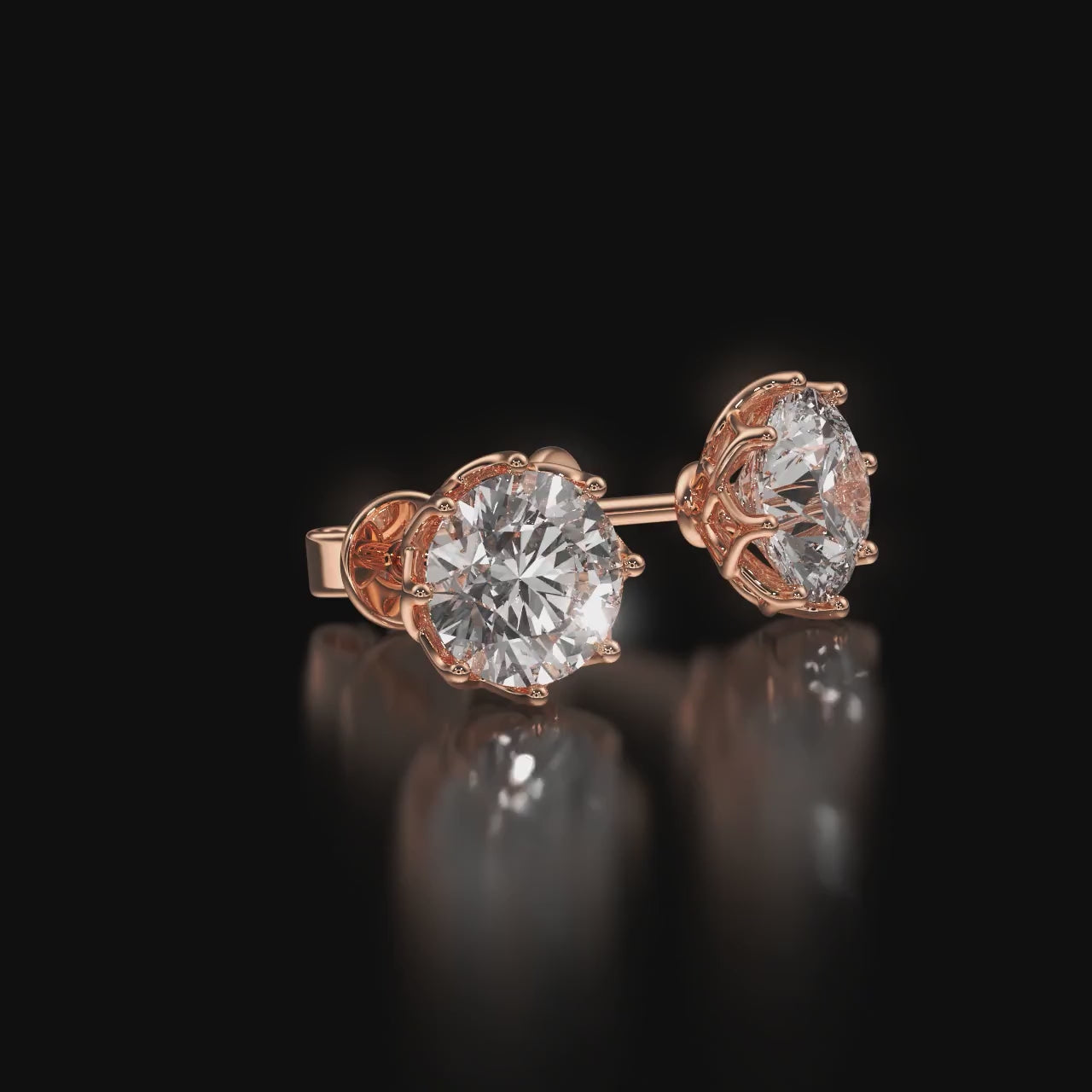 Round Moissanite Diamond Silver Stud Earrings For Men's
