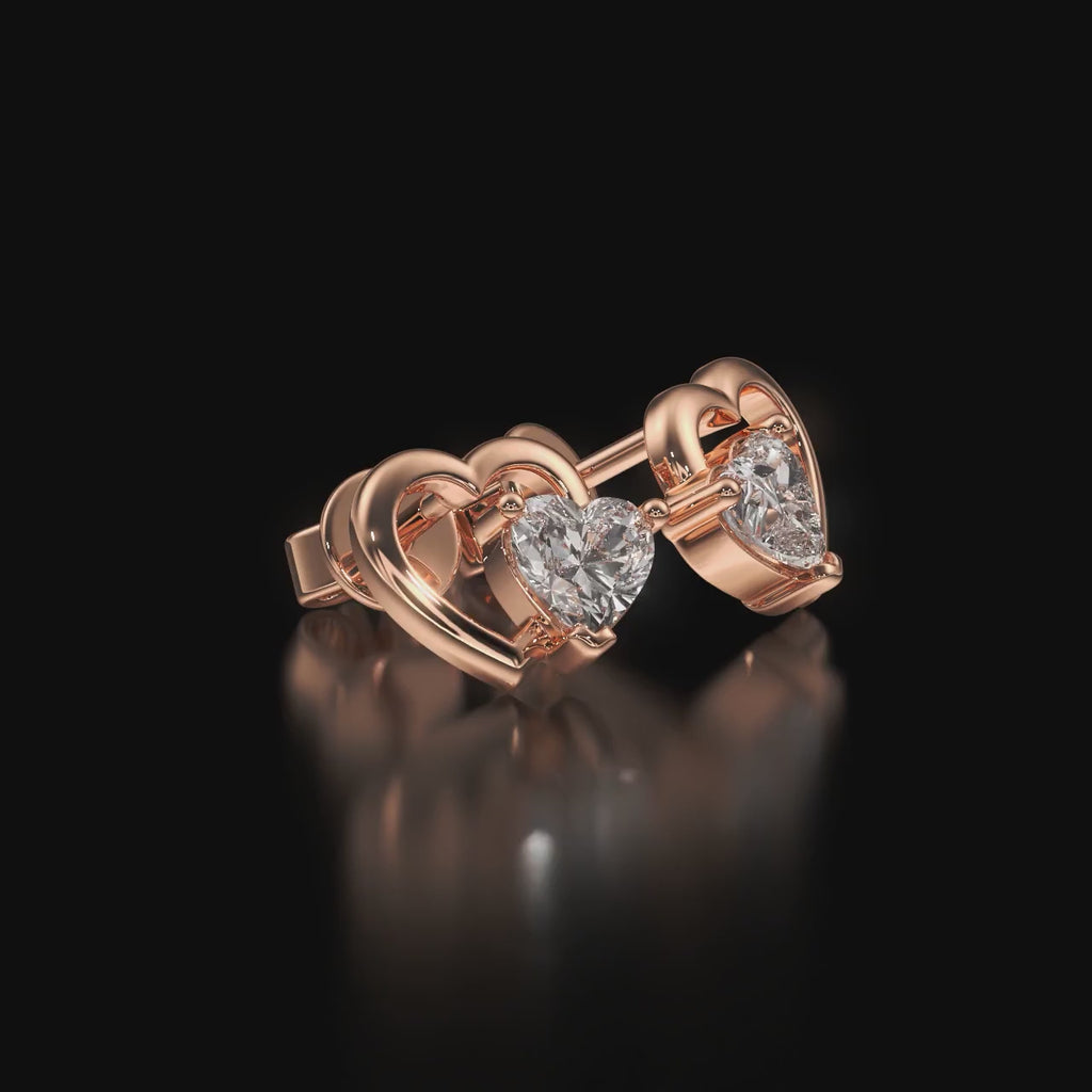 Heart Earrings for Women – Elegant Heart Stud Earrings