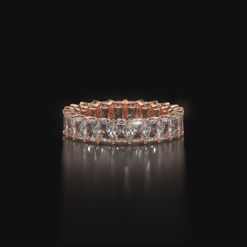 Emerald Cut Eternity Band Ring For Men's