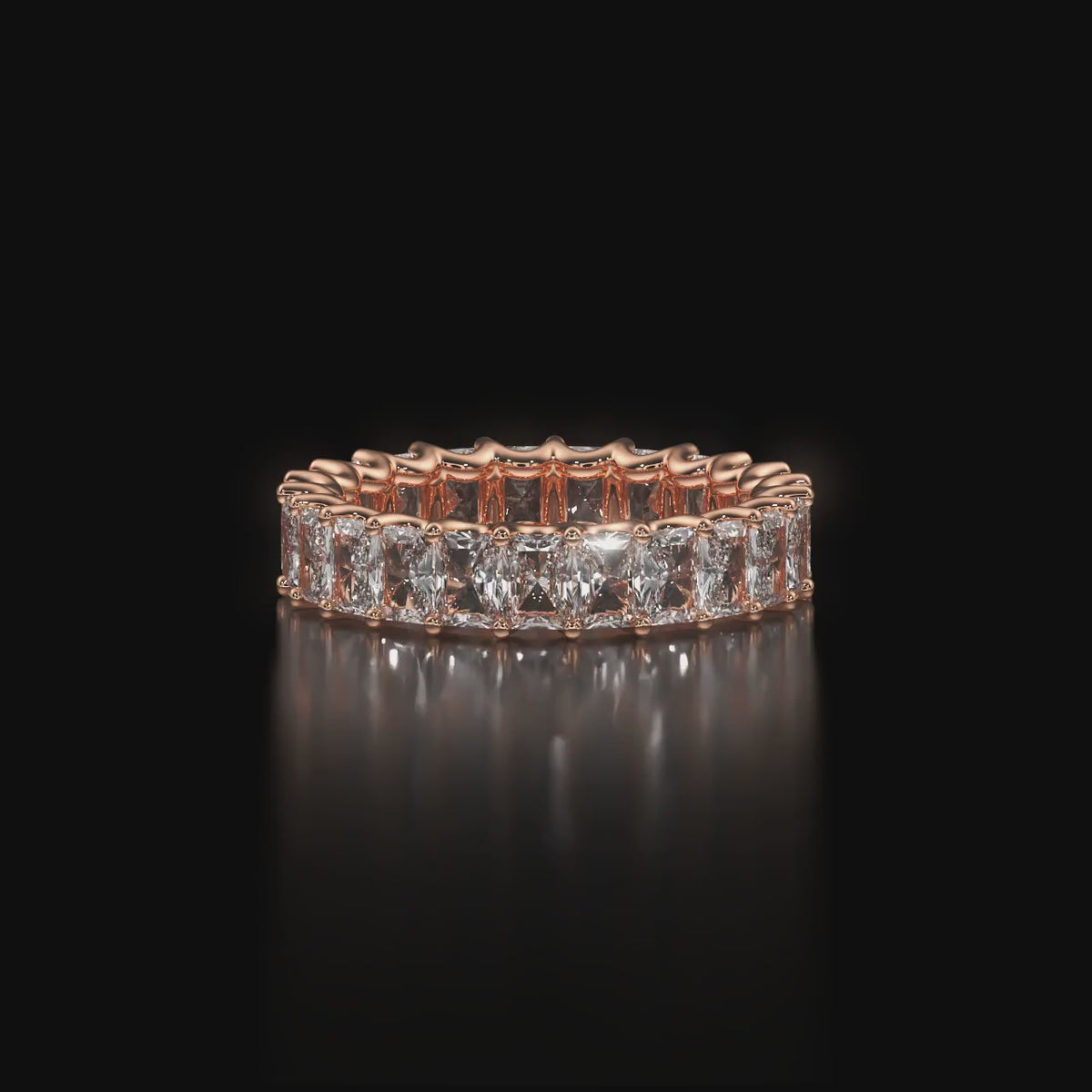 Emerald Cut Eternity Band Ring For Men's
