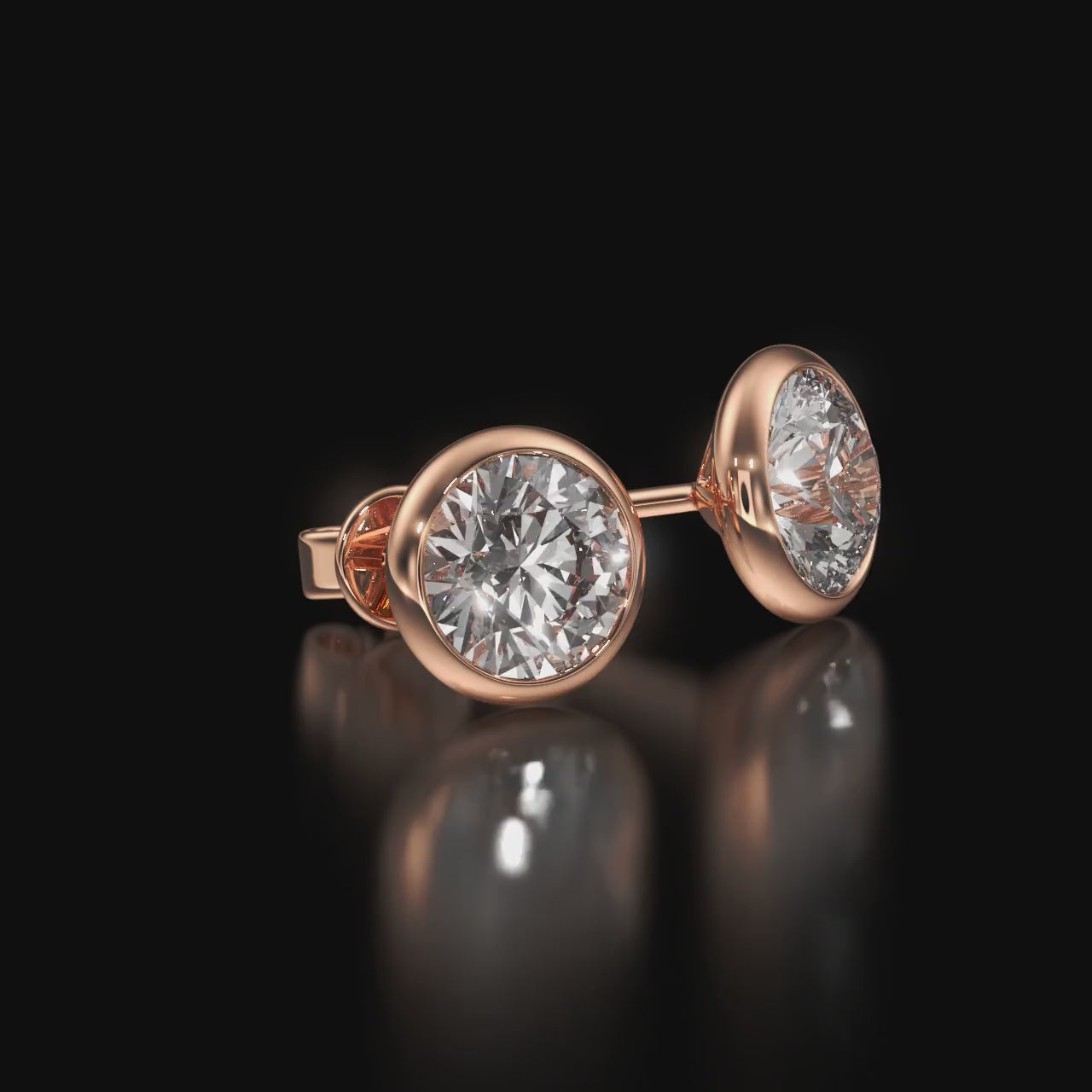 Men’s 925 Sterling Silver Round Moissanite Solitaire Stud Earring