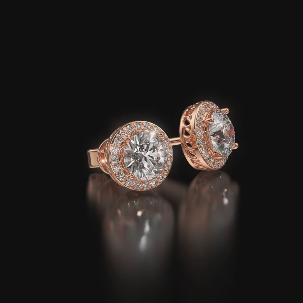 Sterling Silver Moissanite Solitaire Stud Earrings For Men's
