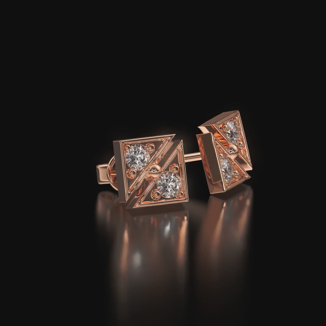 Luxury Silver Square Moissanite Earrings