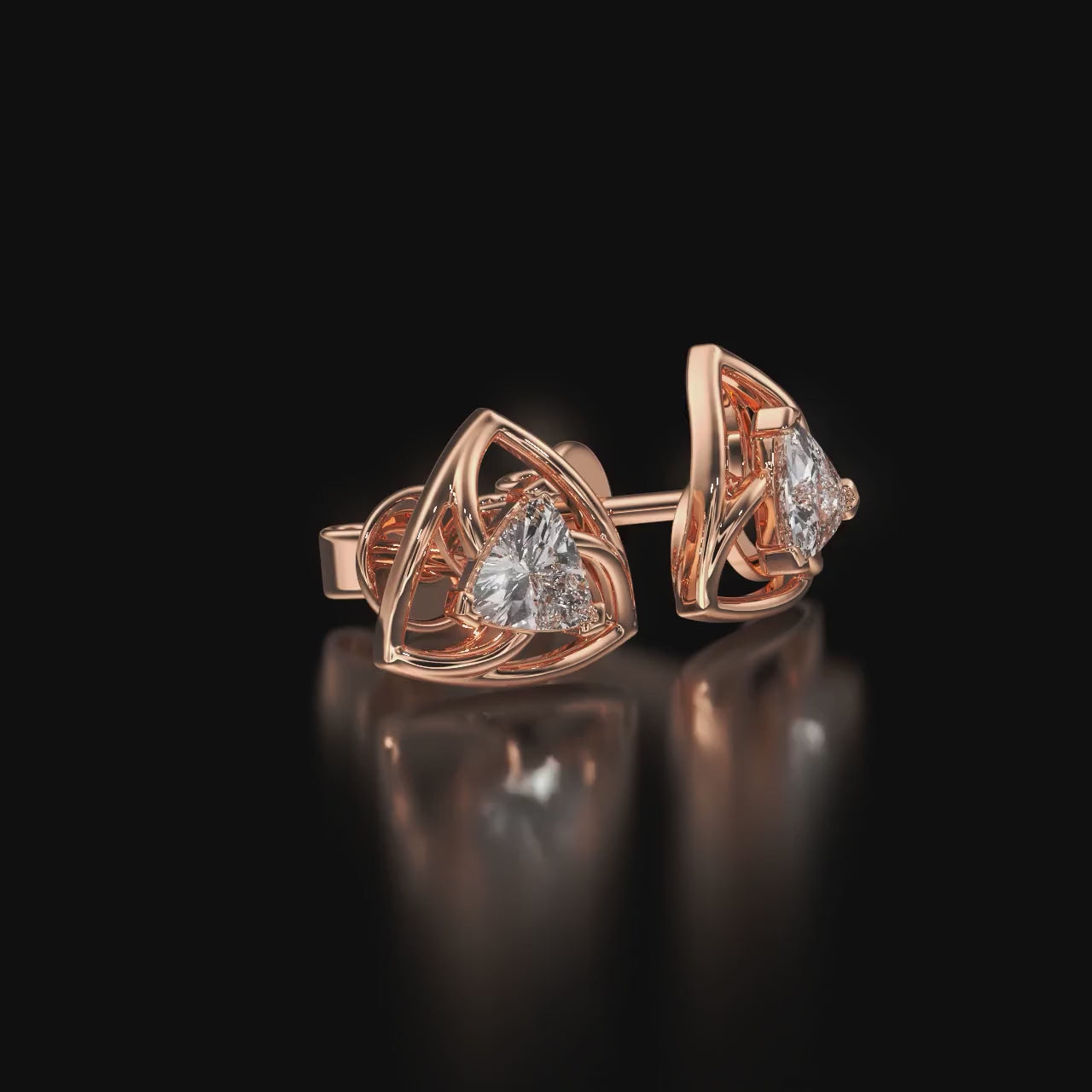 Silver Trillion Moissanite Stud Earrings for Women