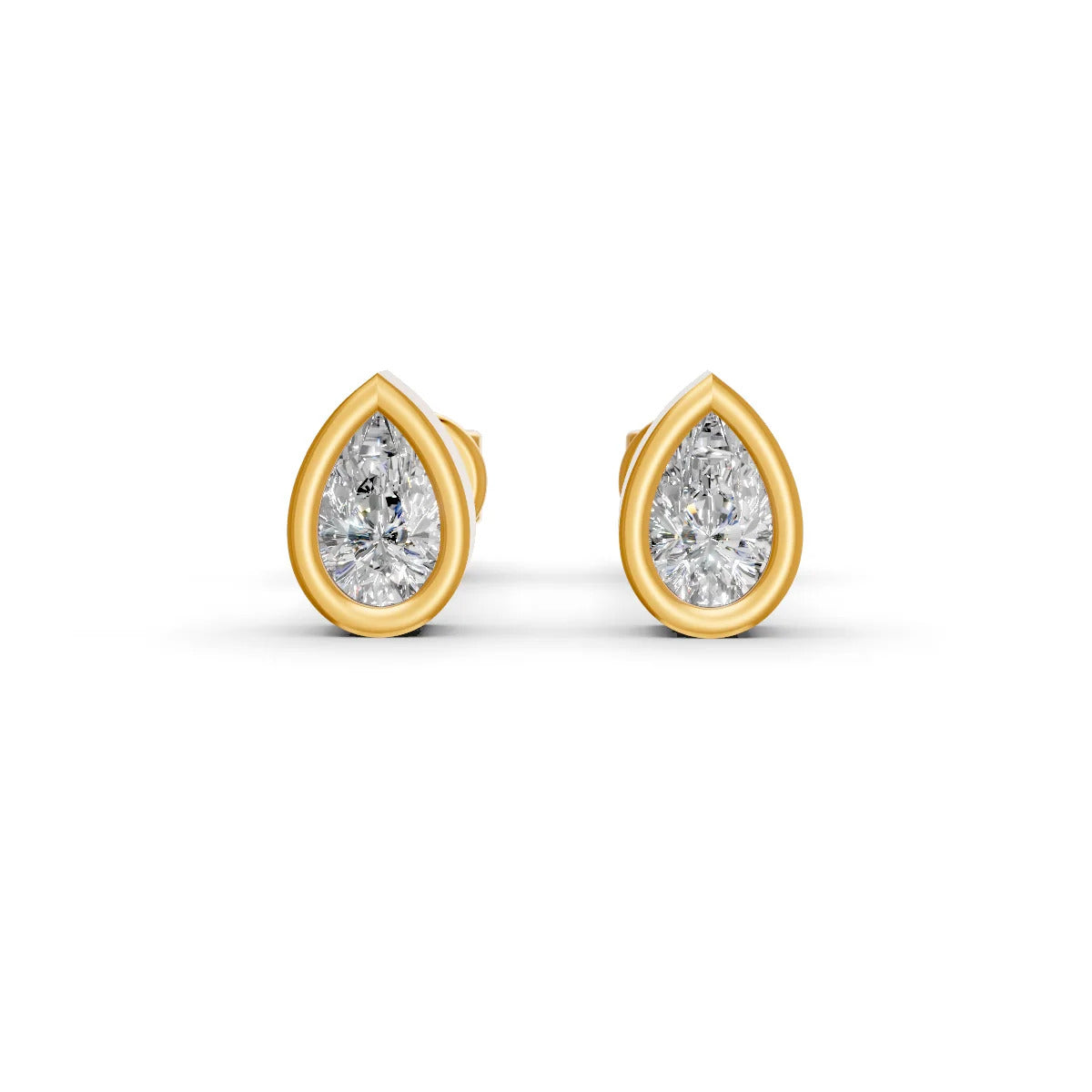 Silver Pear Cut Moissanite Stud Earrings (1 PC )