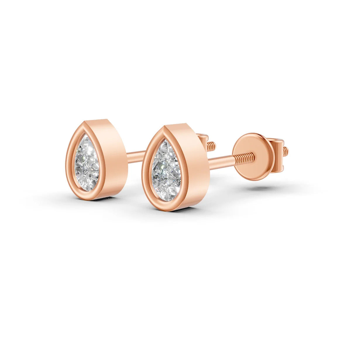 Silver Pear Cut Moissanite Stud Earrings (1 PC )