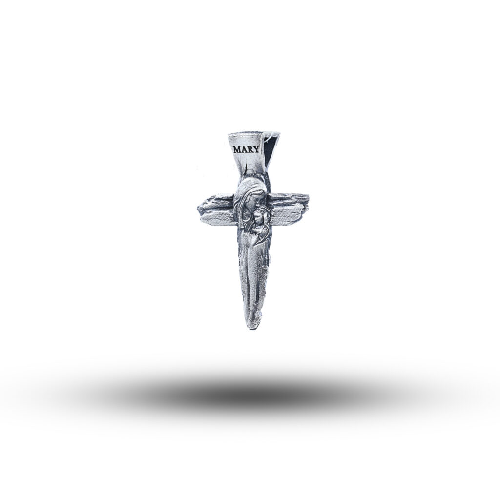 Mother Mary & Baby Jesus 925 Sterling Silver Pendant
