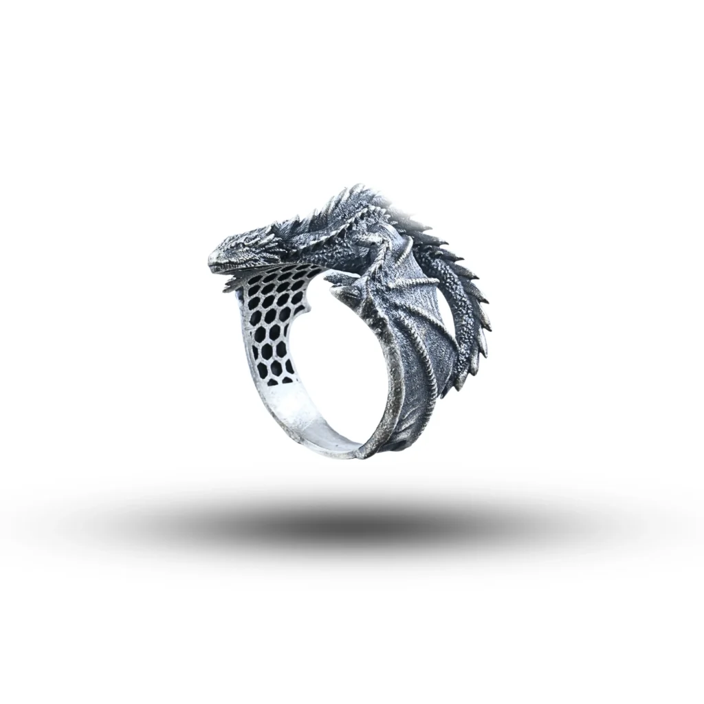Flying Dragon Creature Animal 925 Sterling Silver Ring
