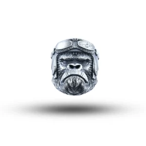 Monkey Chimpanzee 925 Sterling Silver Ring