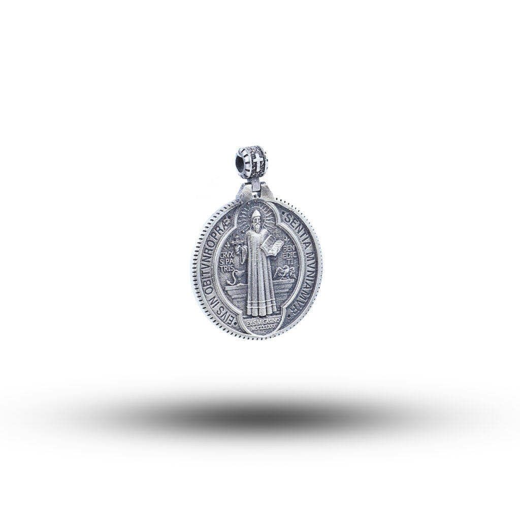 Saint Benedict Medallion 925 Sterling Silver Pendant