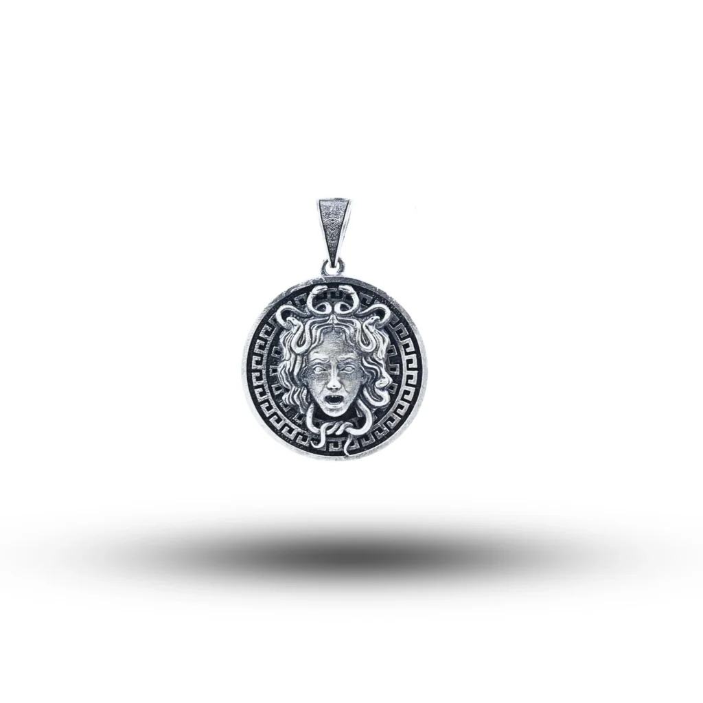 Round Medusa 925 sterling silver Pendant