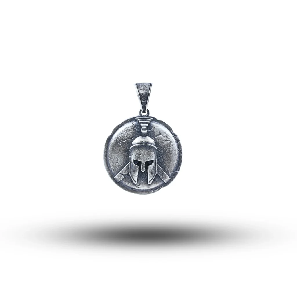 Spartan Leonidas Helmet 925 Sterling Silver Pendant