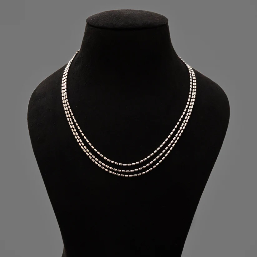Stylish 925 Sterling Silver 3-Line Chain for Women